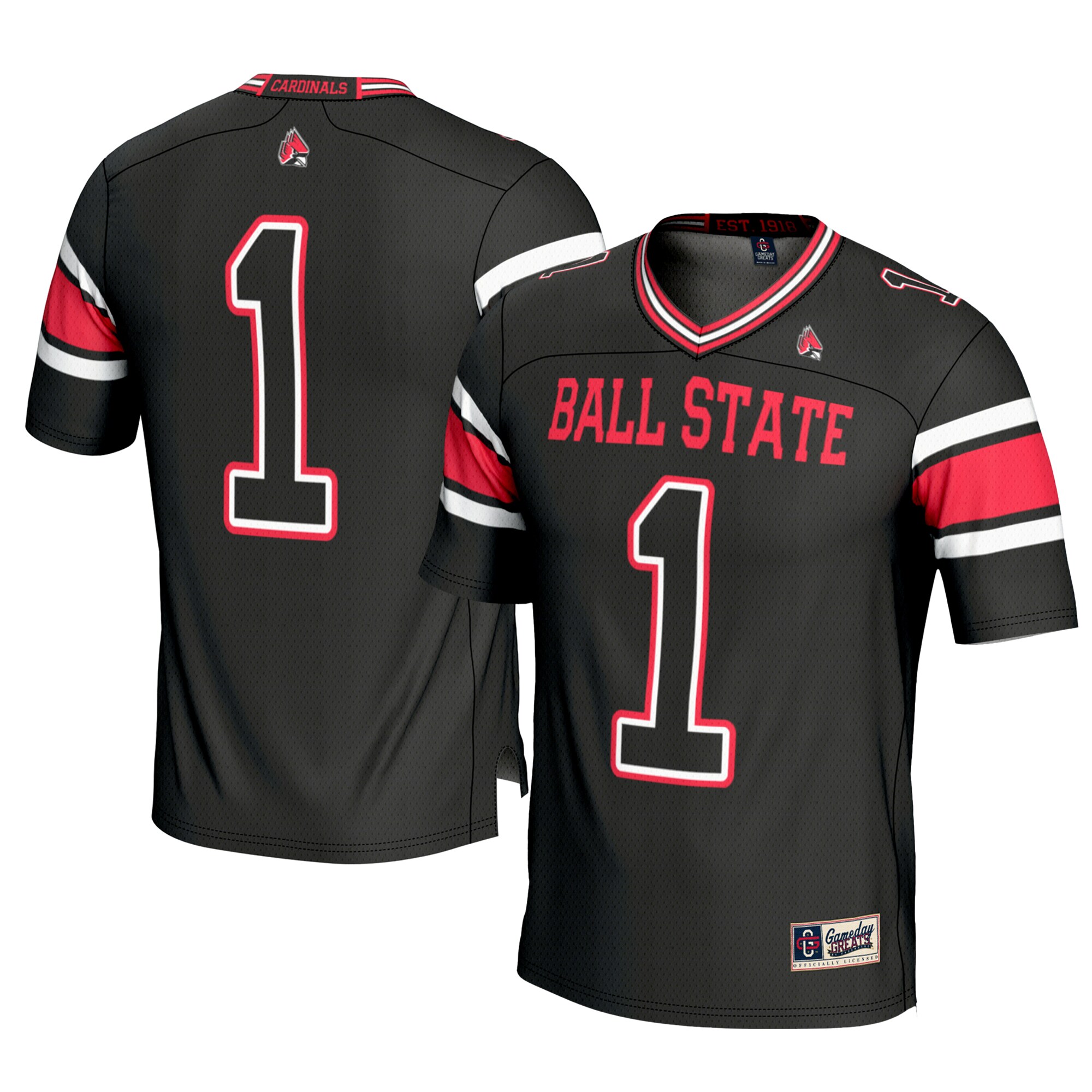 #1 Ball State Cardinals GameDay Greats Football Jersey - Black