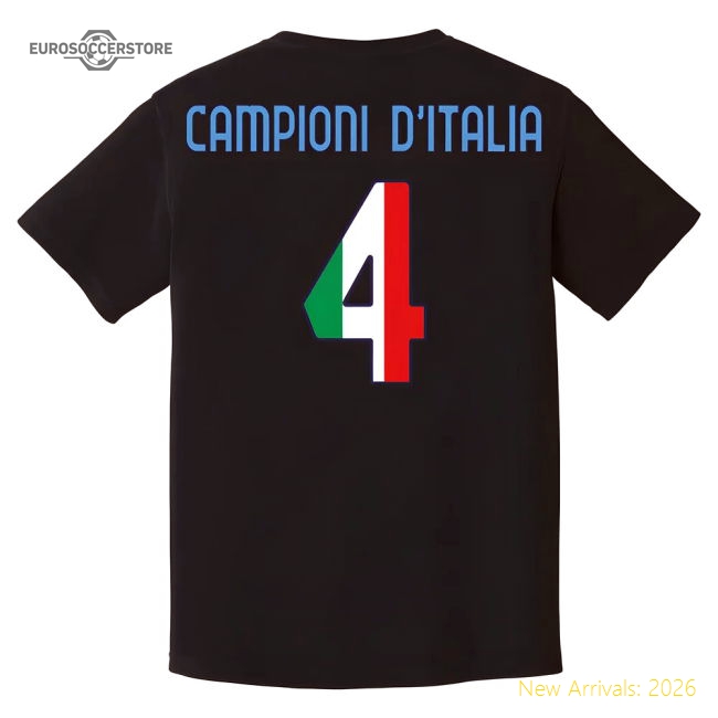 High-Quality Premium Forza Napoli Campioni T-Shirt (Black)
