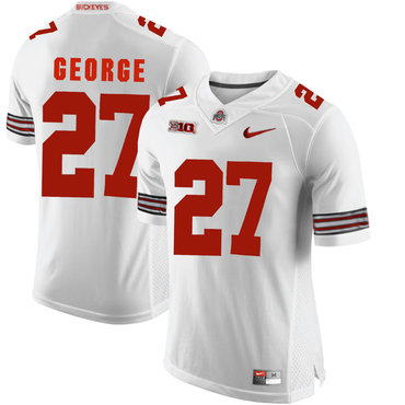 Men's Ohio St Buckeyes White 2024 alternate jersey Eddie George #27