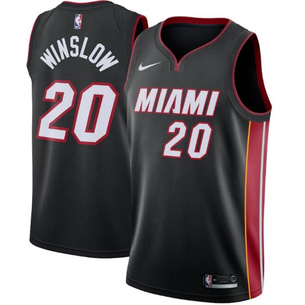 Cost-Effective Men's Heat #20 Justise Black Basketball Jersey