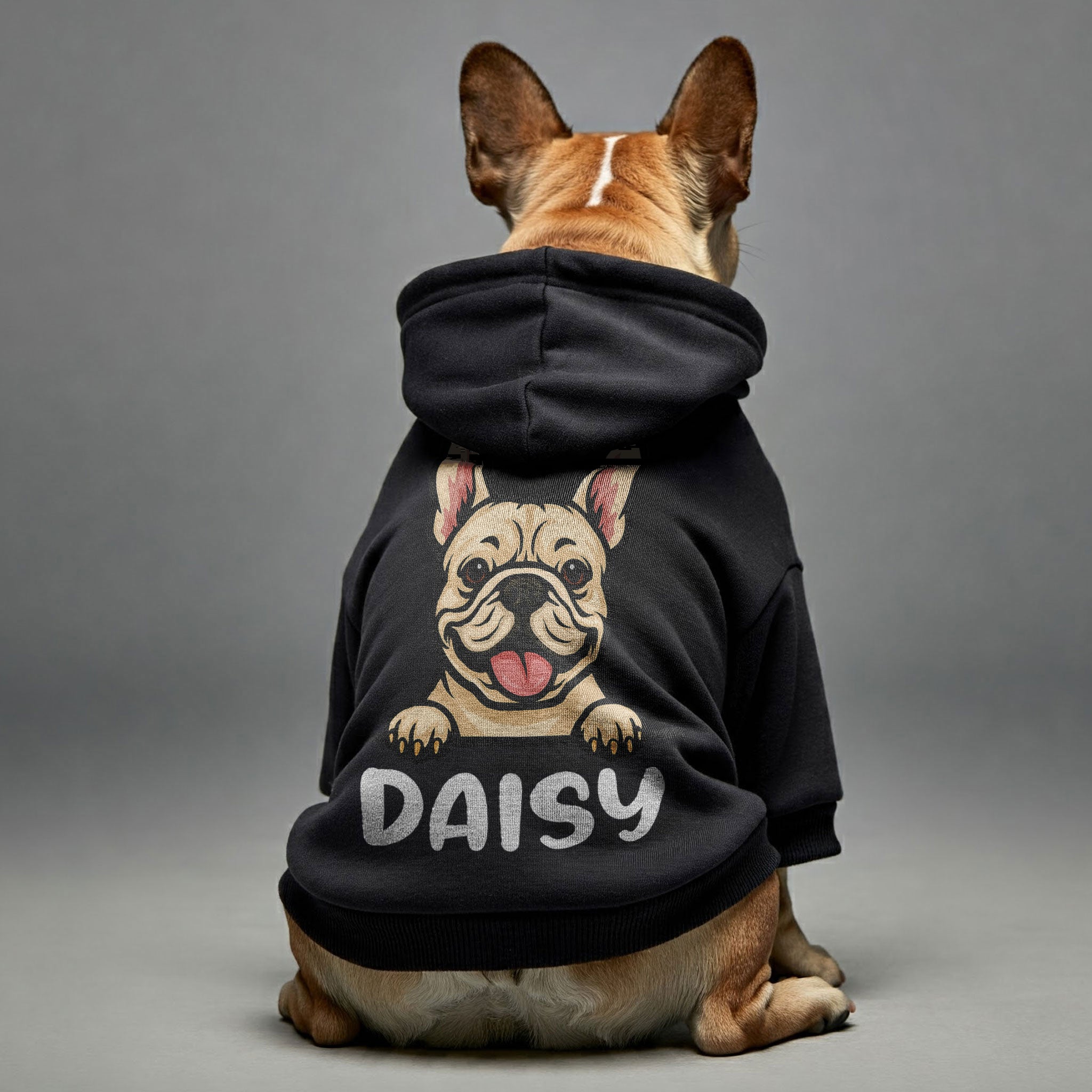 Daisy- - Durable Personalized French Bulldog Hoodies With Funny Quotes, Custom Name, And Custom Clipart Matching Your Frenchie's Color – Stylish, Cozy, And Premium 100% Cotton Pet Owner Apparel