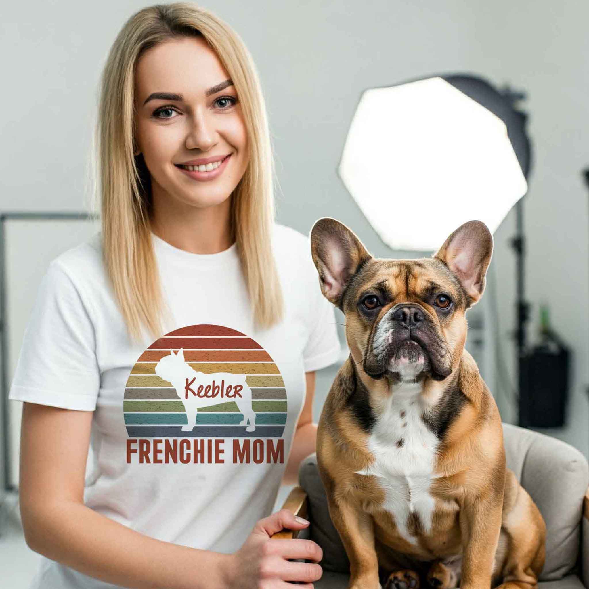 French Bulldog Frenchie Mom Custom T Shirt With Frenchie Name Durable Dog Item