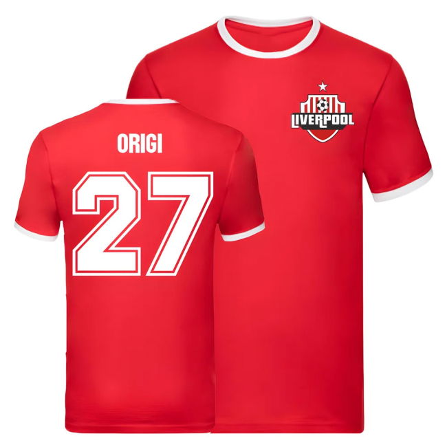 Premium Liverpool Divock Origi Liverpool Ringer Tee (Red)