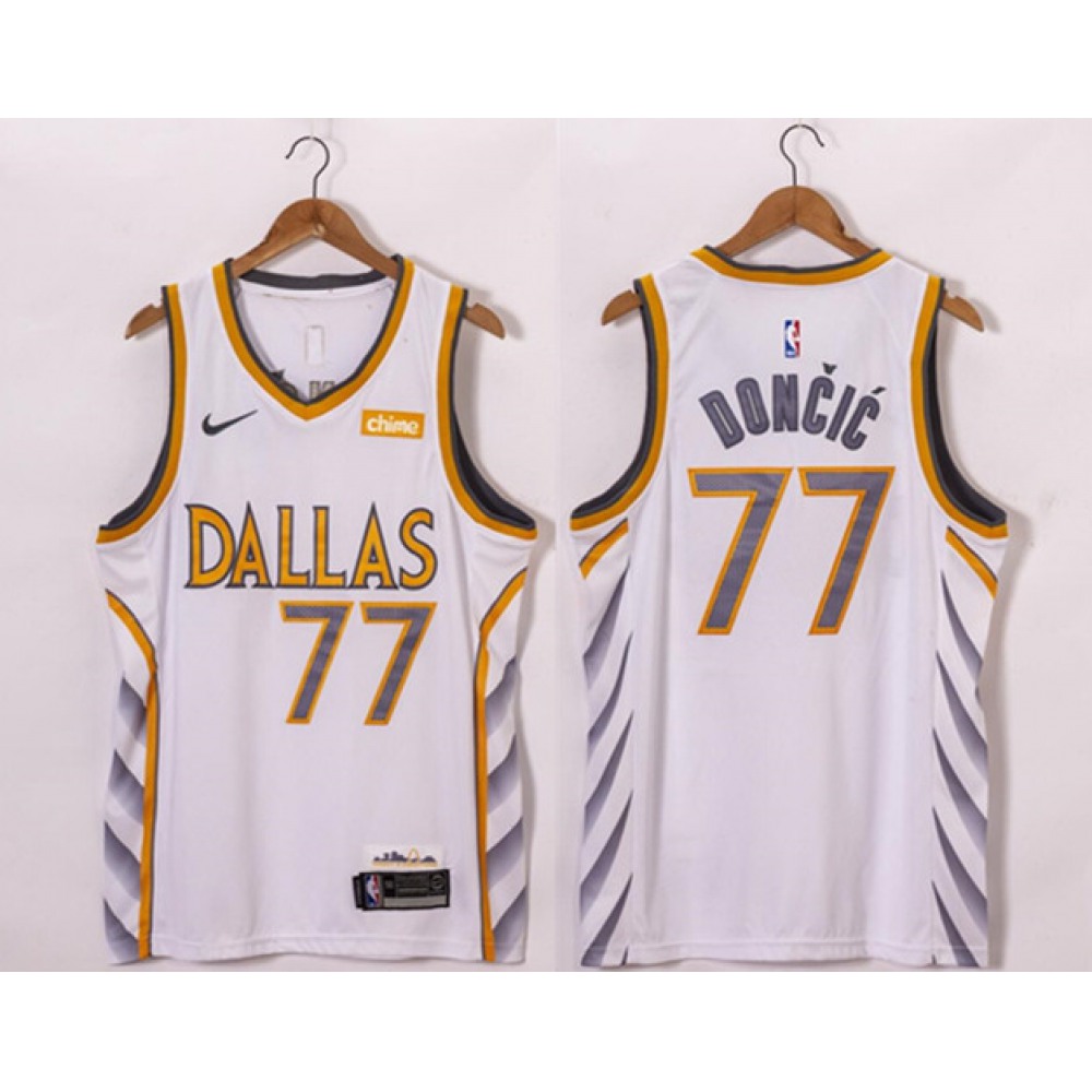 Dallas Mavericks 77 White Jersey - Basketball Fan Gear