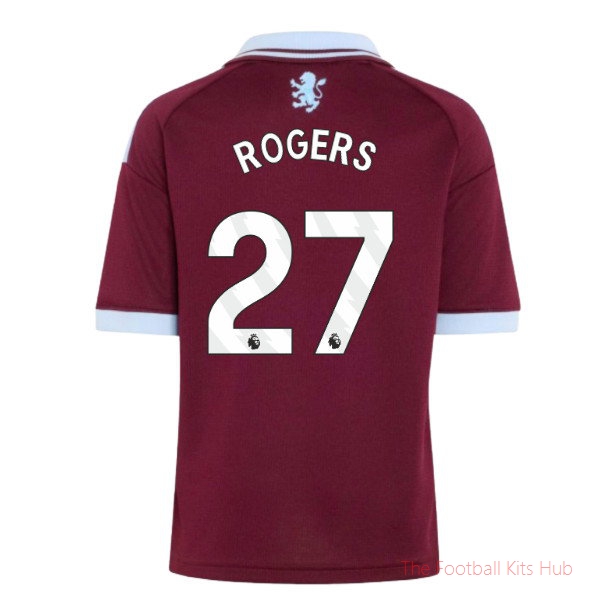 Aston Villa Home Shirt Club Jersey 2026-2027 Rogers #27 Kids'