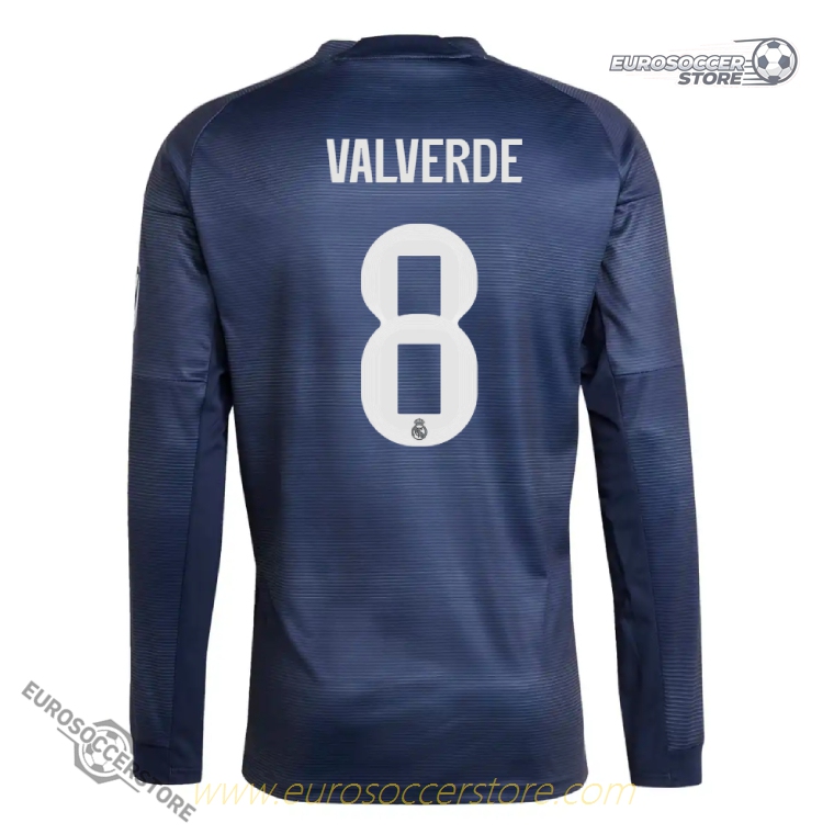 Real Madrid 25-26 Away Long Sleeve Jersey with VALVERDE 8 Printing