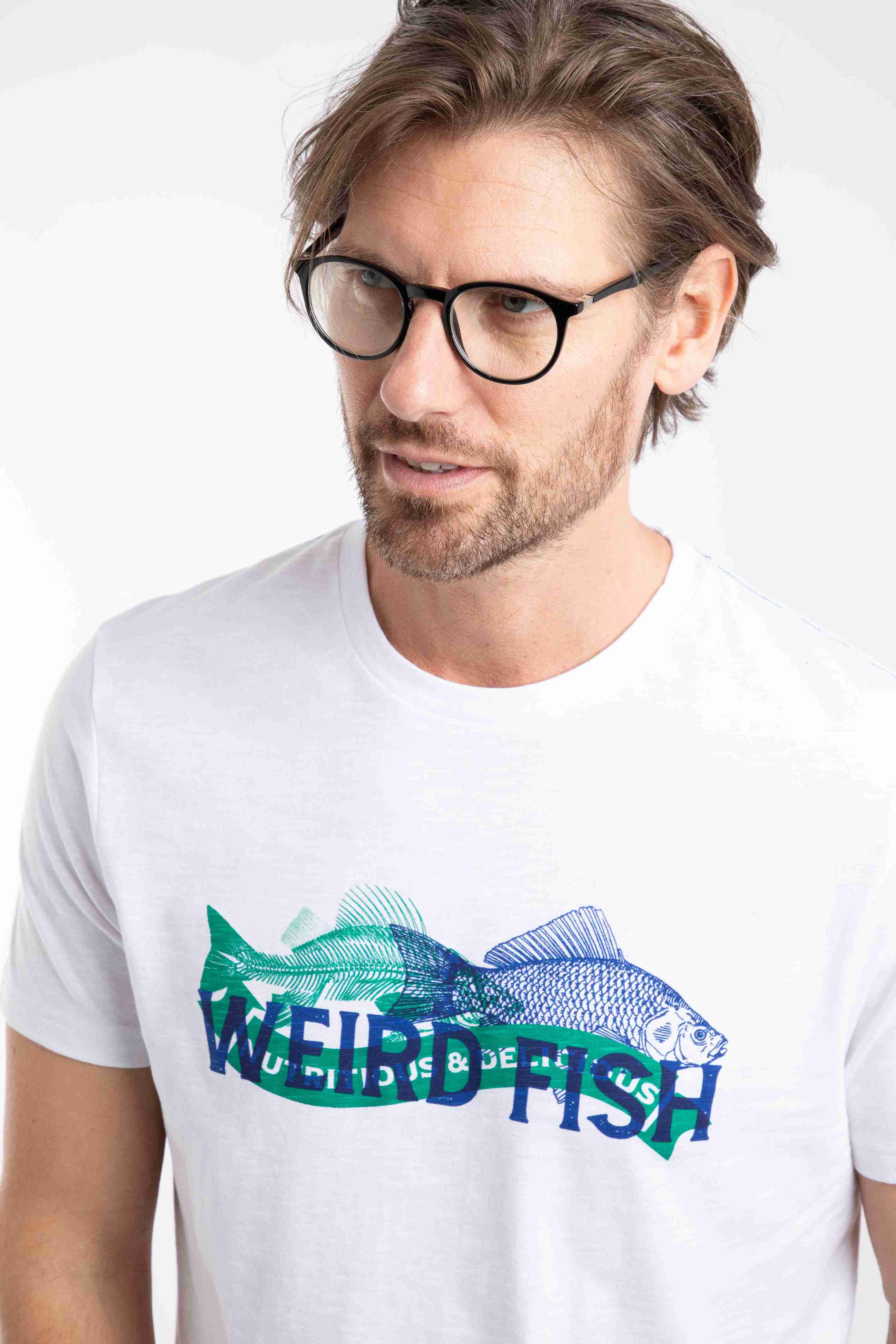 Fishmonger Front Print Graphic T-Shirt White