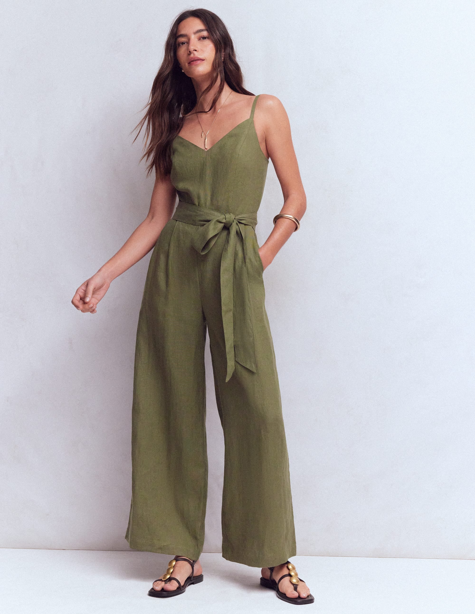 Strappy Linen Jumpsuit