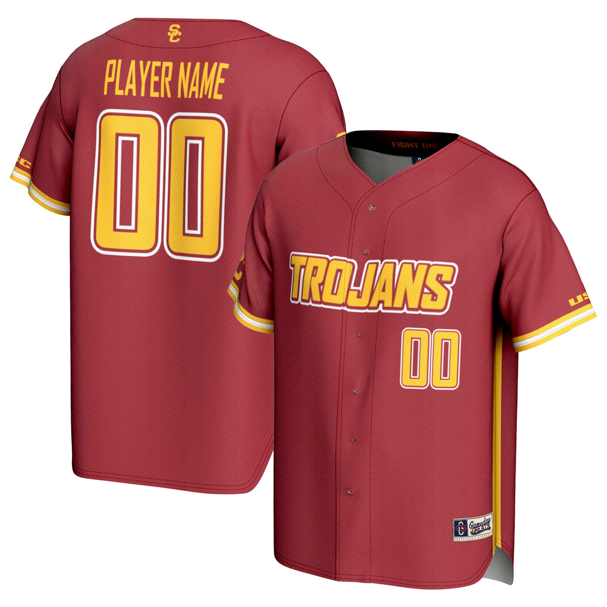 [NJP] USC Trojans GameDay Greats NIL Pick-A-Player Baseball Lightweight Jersey - Cardinal