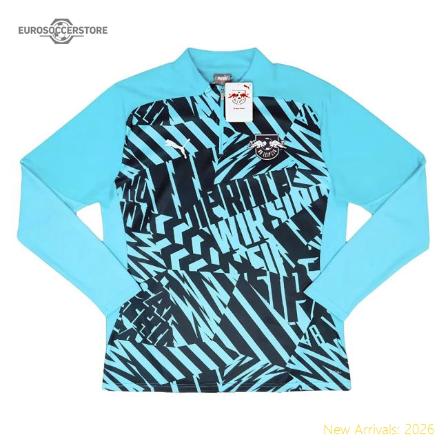 Premium 2024-2025 Red Bull Leipzig Pre-Match 1/4 Zip Top (Aqua)