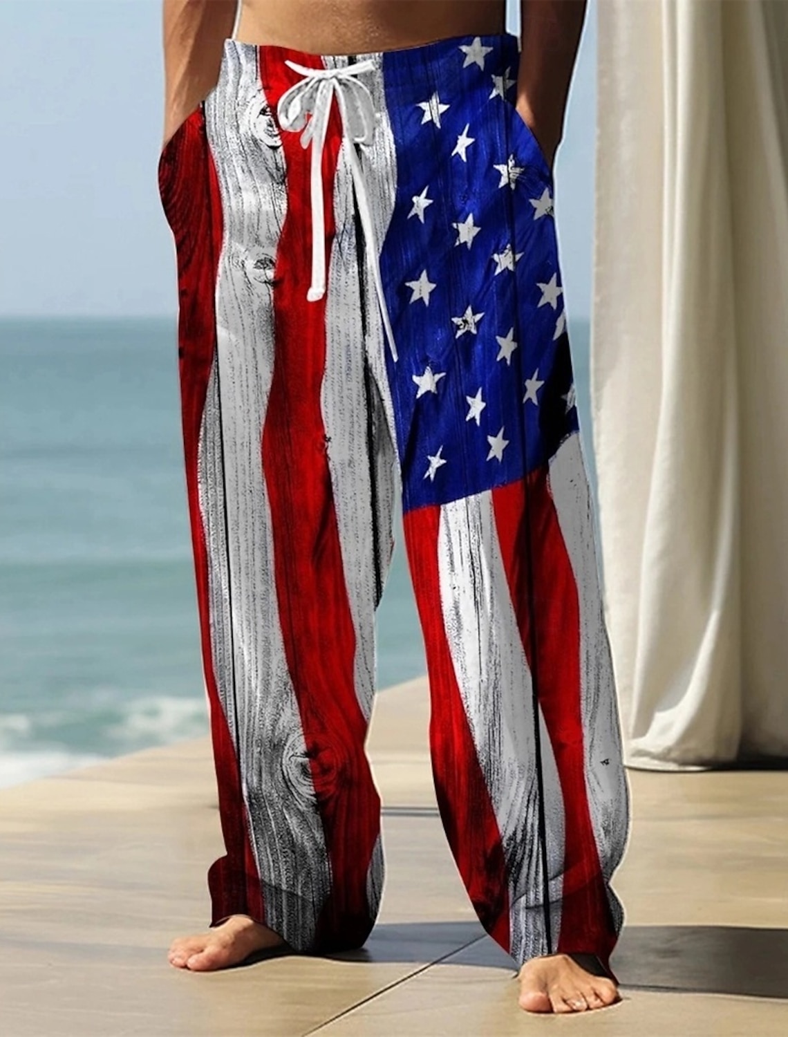 Independence Day Men's American US Flag Patriotic Trousers Baggy Pants