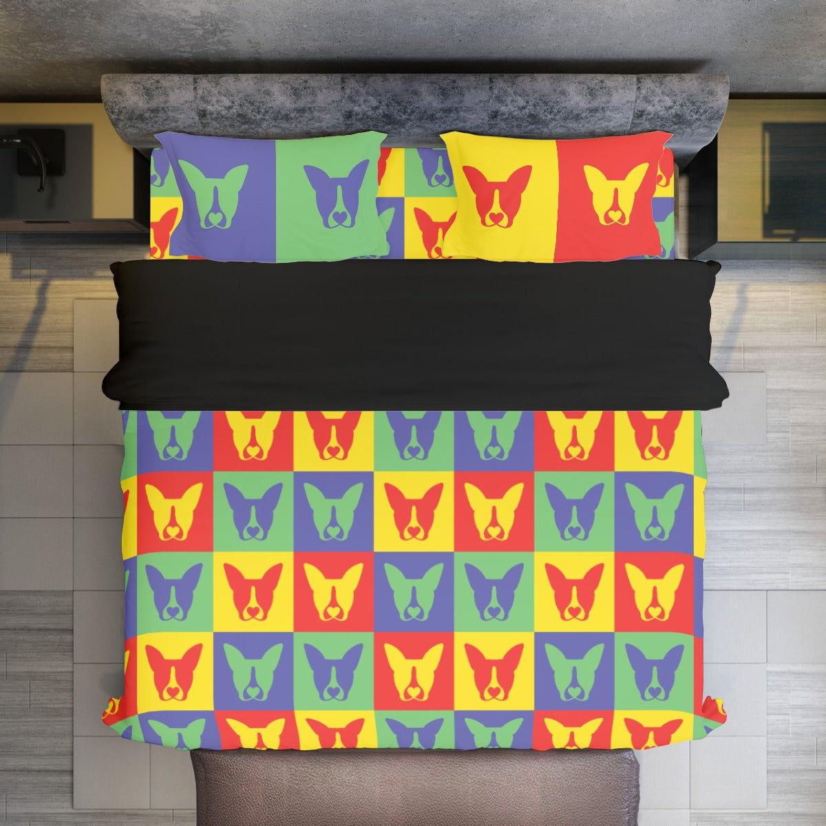 French Bulldog Teddy Duvet Cover Set For Boston Terrier Lovers Durable Dog Item