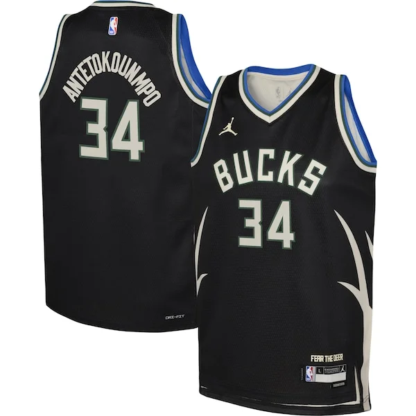 Giannis Antetokounmpo MIL Swingman Jersey - authentic trendy - Black