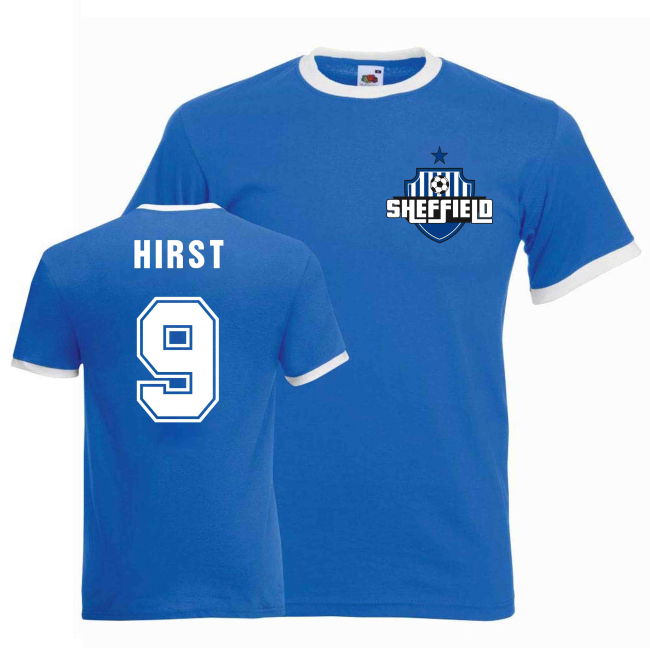 David Hirst Sheffield Wednesday Ringer T-Shirt - blue (Adult