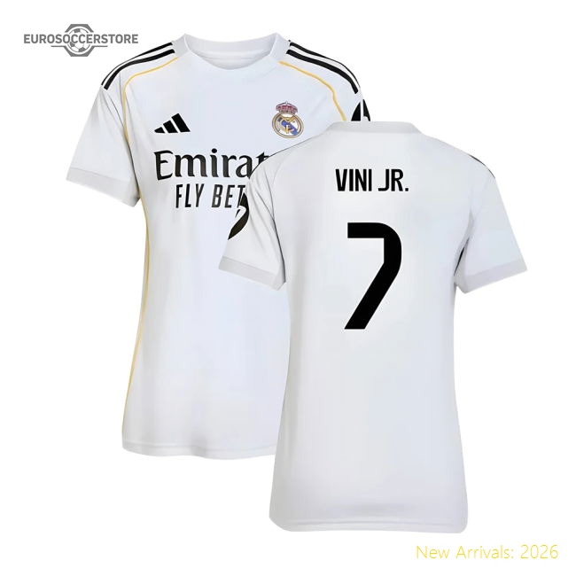 High-quality 2025-2026 Real Madrid Home Kit (womens) (vini Jr 7)