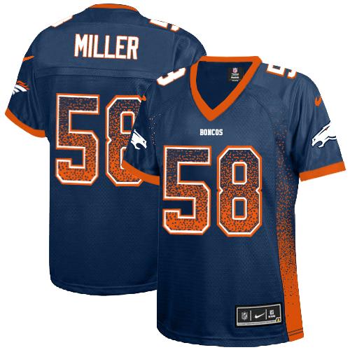 NFL D B Broncos #58 Von Miller Blue Elite Jersey - Authentic Quality