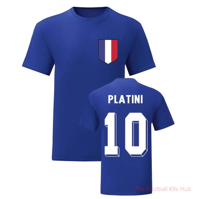 Michel Platini France National Hero Tee\\'s (Blue)