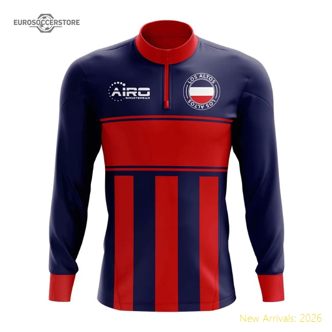 Los Altos Concept Football Half Zip Midlayer Top (Blue-Red)
