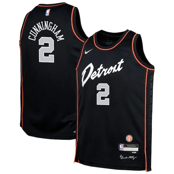 Premium Cade Cunningham DET Swingman Jersey - Black - Licensed Product