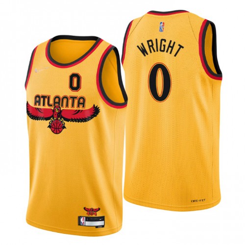 Atlanta Atlanta Hawks #0 Delon Wright Mens Nike Gold 2021/22 Swingman NBA Jersey ¨C City Edition Mens