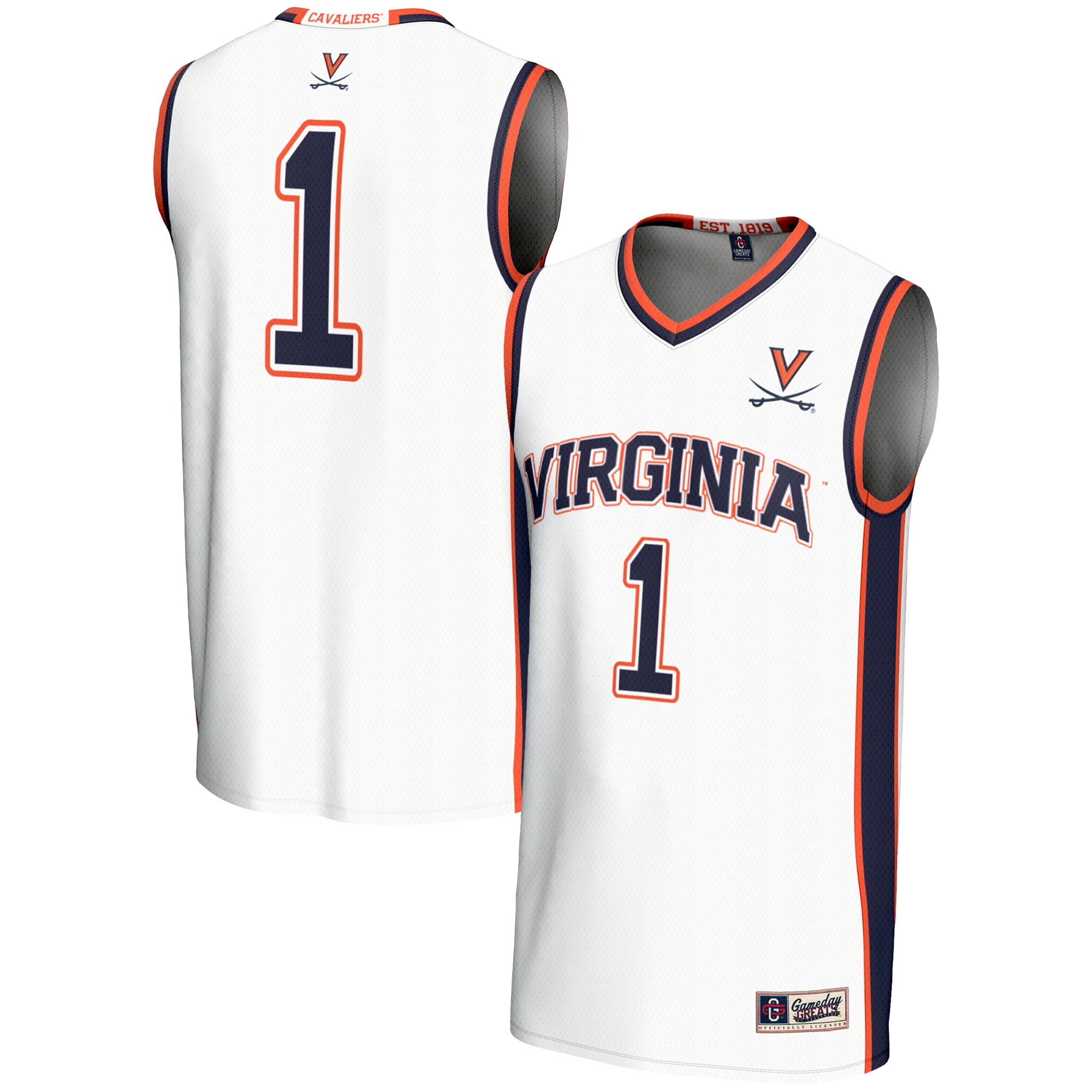 [NJP] Women's Virginia Cavaliers GameDay Greats Lightweight Basketball Jersey - White