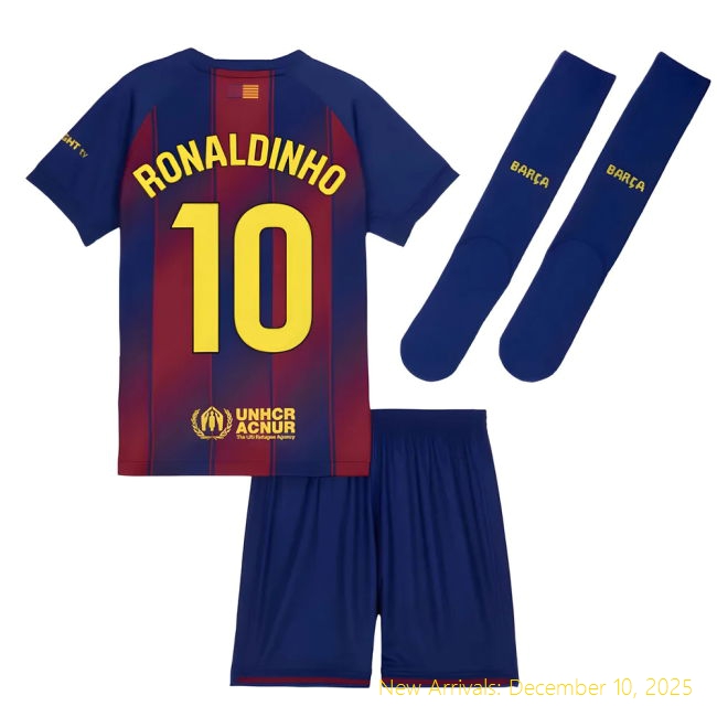 2025-2026 Barcelona Barca Authentic Home Mini Kit (Ronaldinho 10)