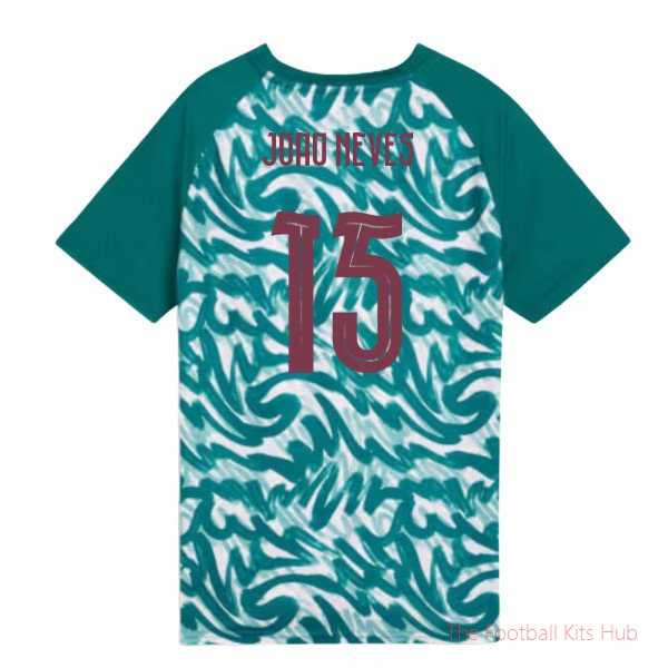 2026-2027 Portugal Warm Up Jersey (Green) - Kids (Joao Neves 15)
