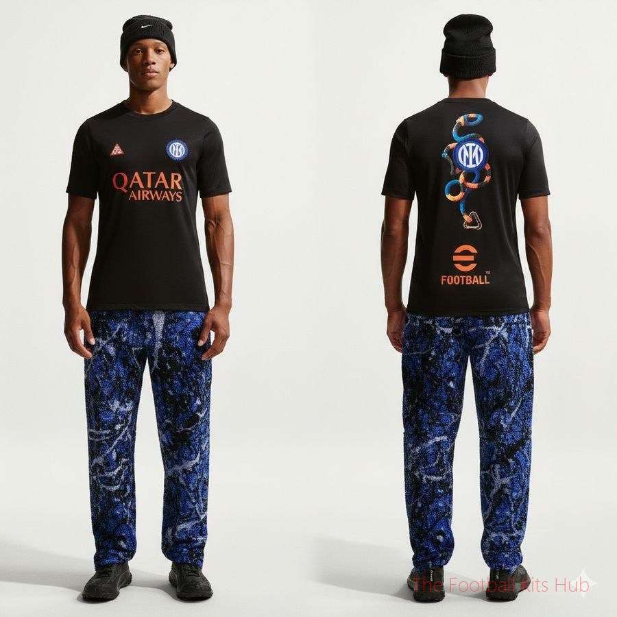 Inter Milan X ACG Training T-Shirt Dri-FIT Academy Pro Pre Match 4th - Black/Safety Orange
