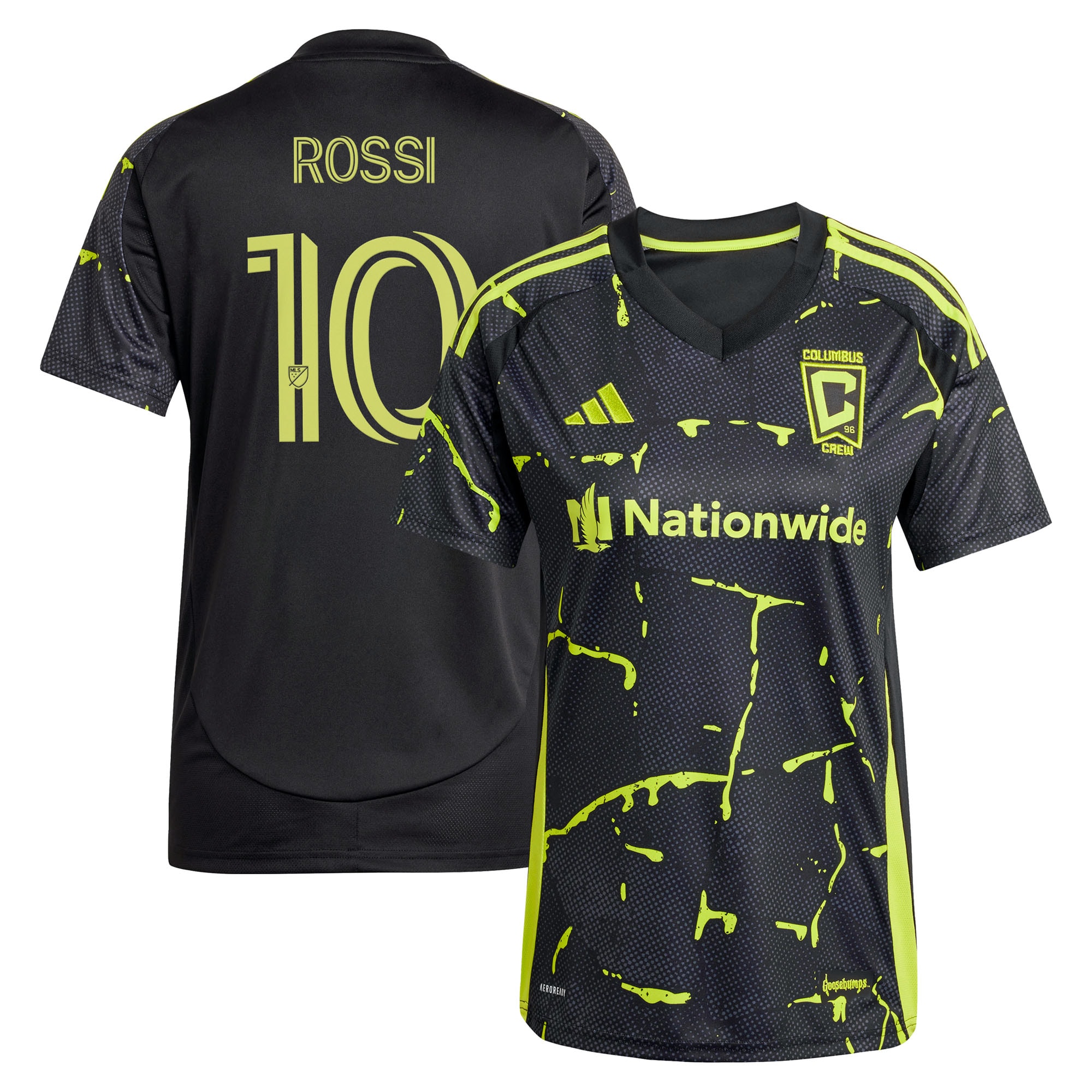 [SJH] Diego Rossi Columbus Crew Women's 2025 The Goosebumps Kit Replica Player Jersey - Black