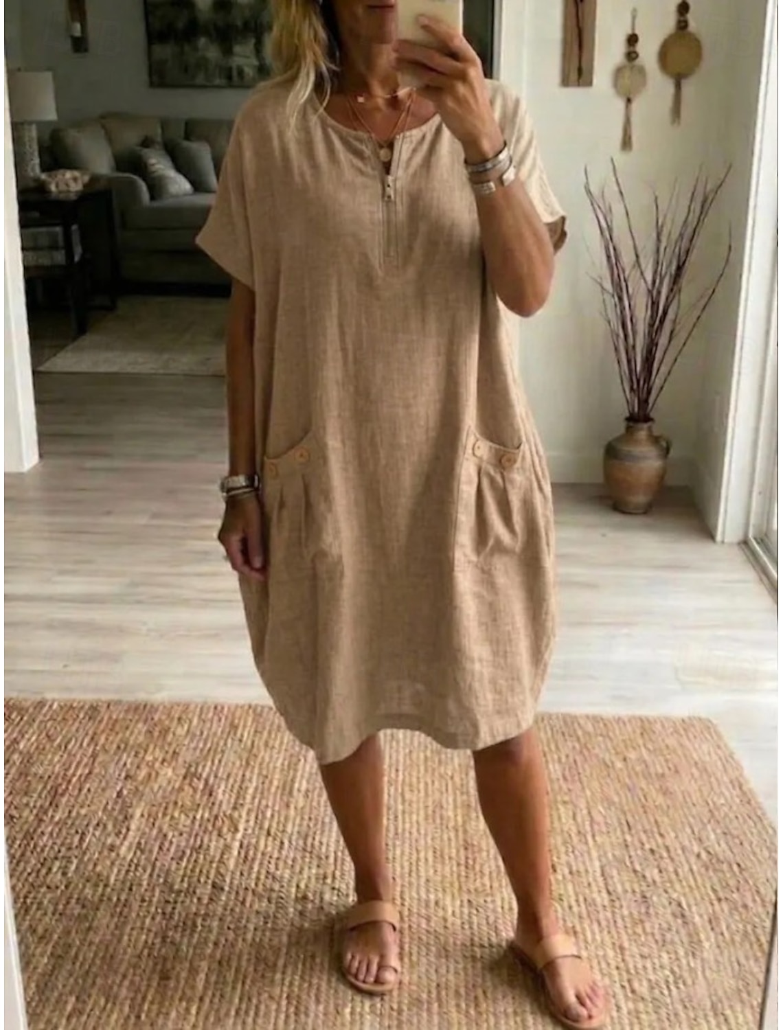 Women's Maxi Dress Shift Dress Sundress Casual Daily Loose Fit Plain Sleeveless Crew Neck Blue Black White Light Green Summer Spring Fall