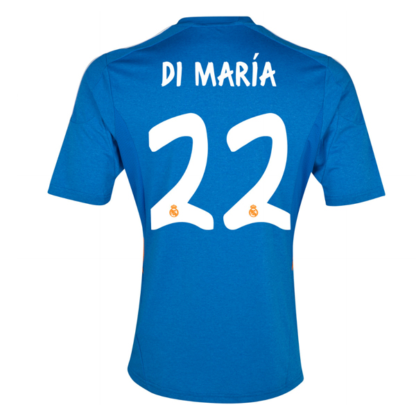 13-14 Real Madrid 22 Di Maria Away Blue Soccer Jersey Shirt -