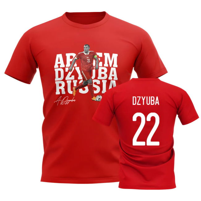 Artem Dzyuba Russia Player Tee (Red) Official Premium Euro