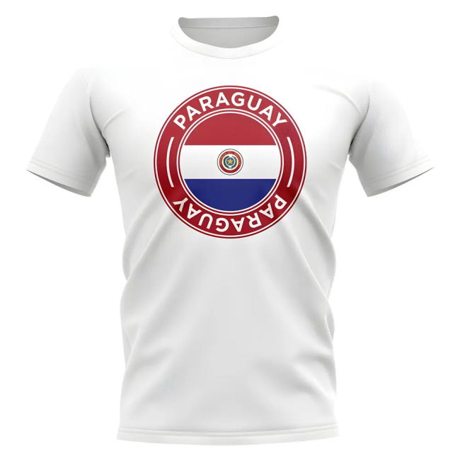 Paraguay Football Badge T-Shirt (White)