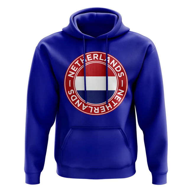 Netherlands Football Badge Hoodie (Royal) Quality Performance