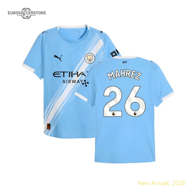 2025-2026 City Man Home Football Jersey (Mahrez 26) Supporter Version