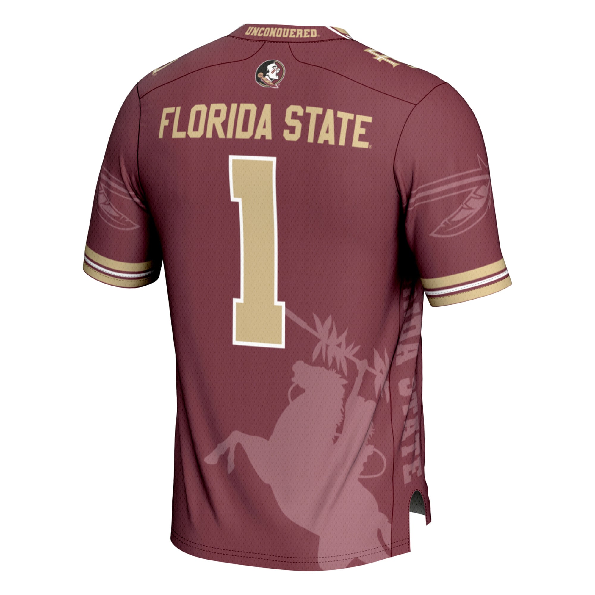 Youth #1 Garnet Florida State Seminoles Icon Print Football Fashion Jersey