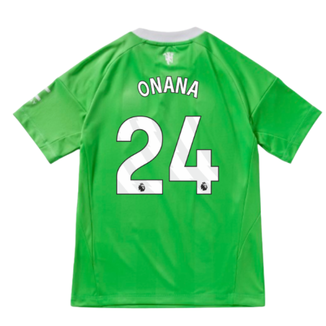 2025-2026 Man Utd Third Goalkeeper Top (Green) - Kids (Onana 24)