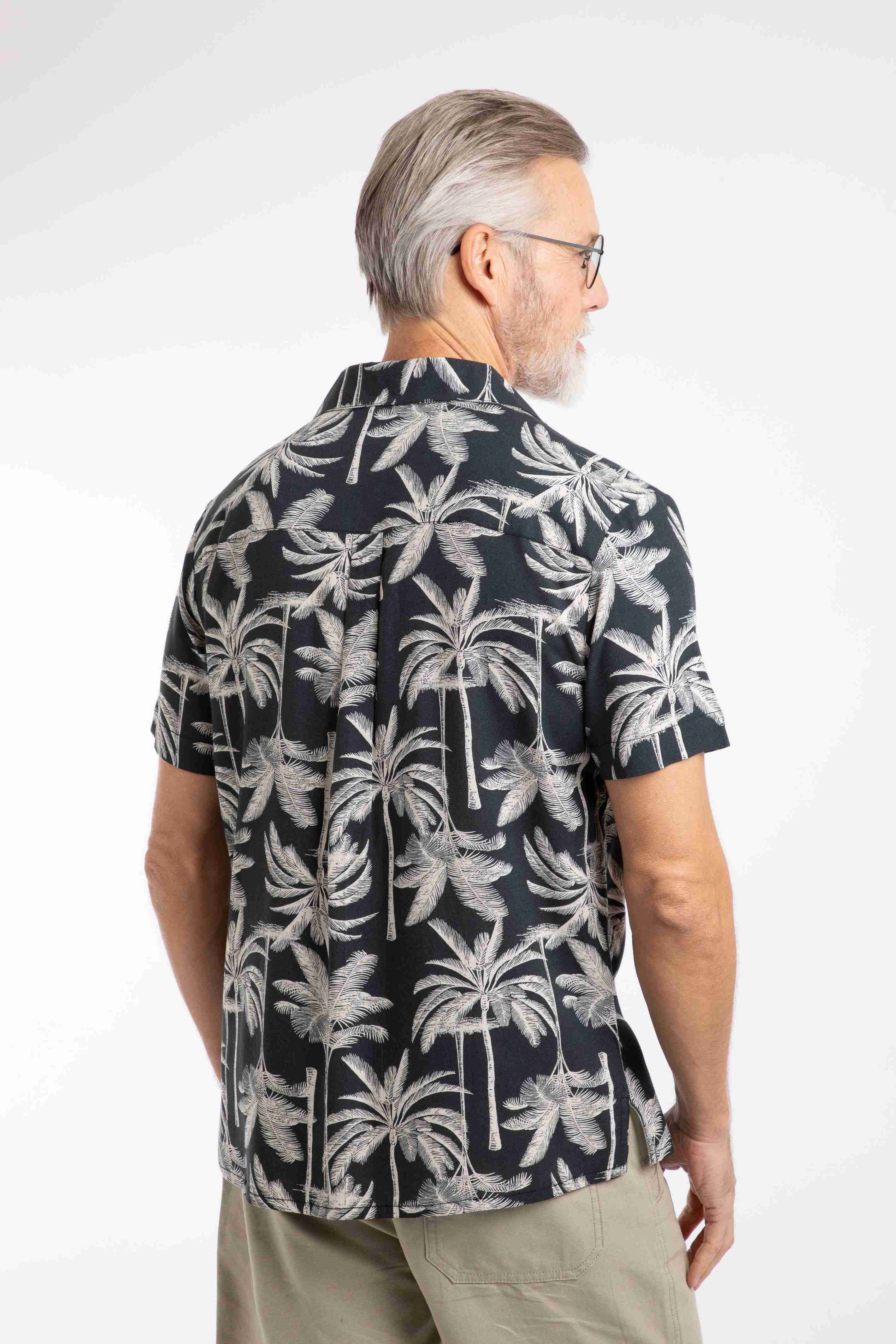 Holborn Printed Hawaiian Shirt Black