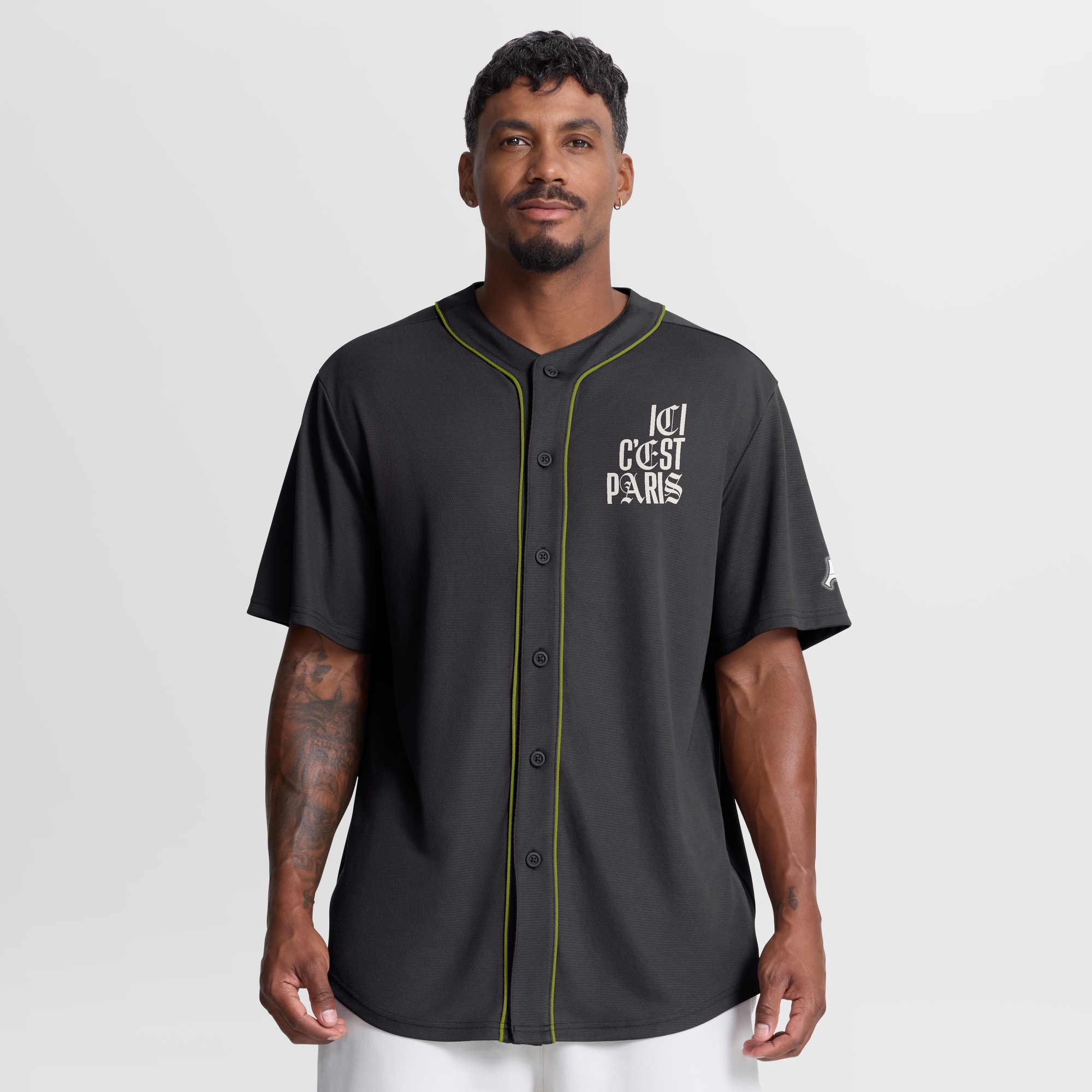 [LK] Paris Saint-Germain Oversized Baseball Jersey - Charcoal