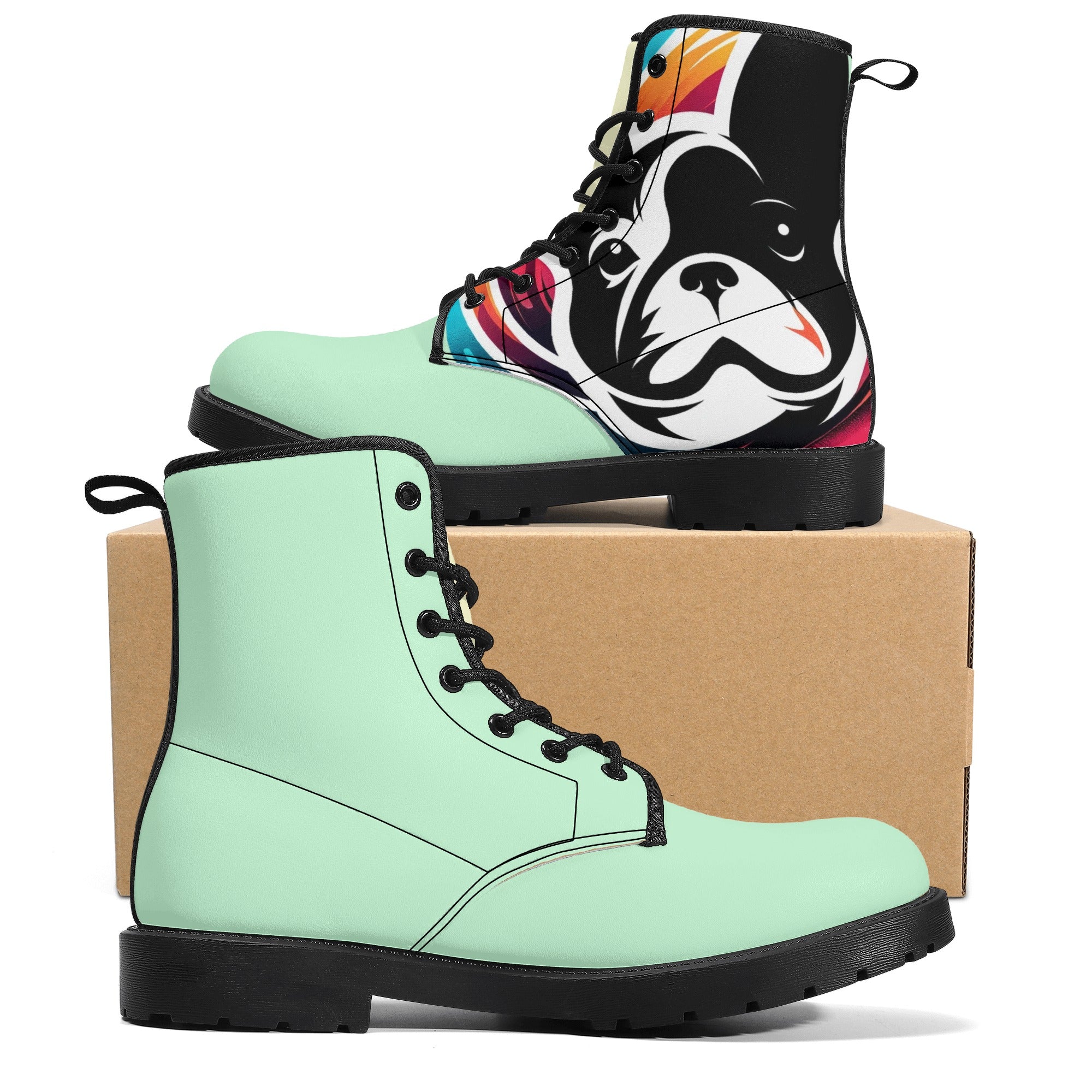 Frenchie-Fan Stylish Lucy - Leather Boots for Pet Enthusiasts Durable