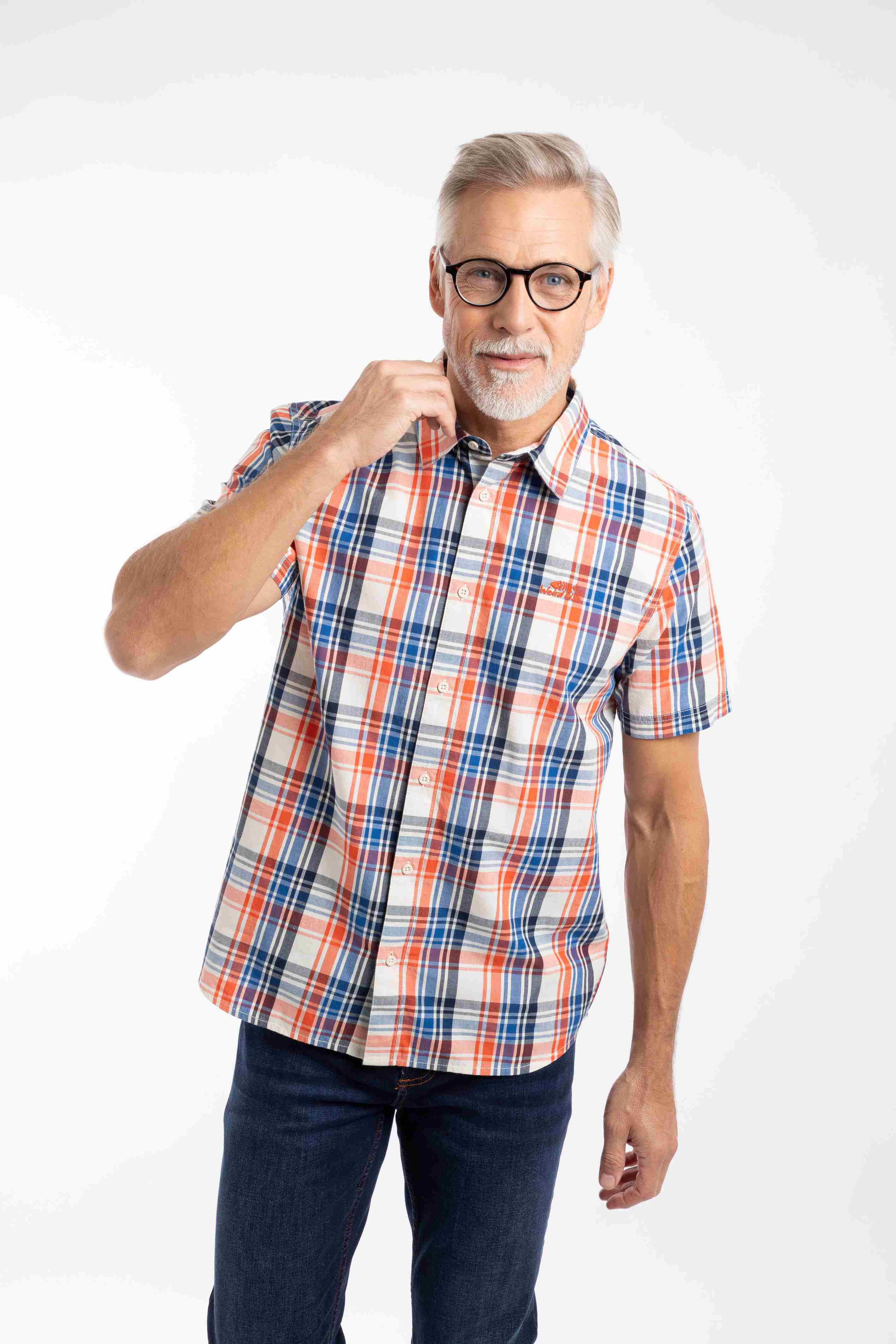 Judd Short Sleeve Check Shirt Light Cream