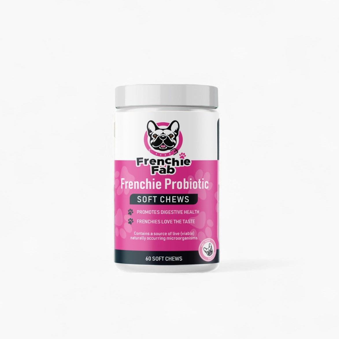 Frenchie Probiotic Soft Chews – Vet-Strength Digestive Support (Frenchie Fab)
