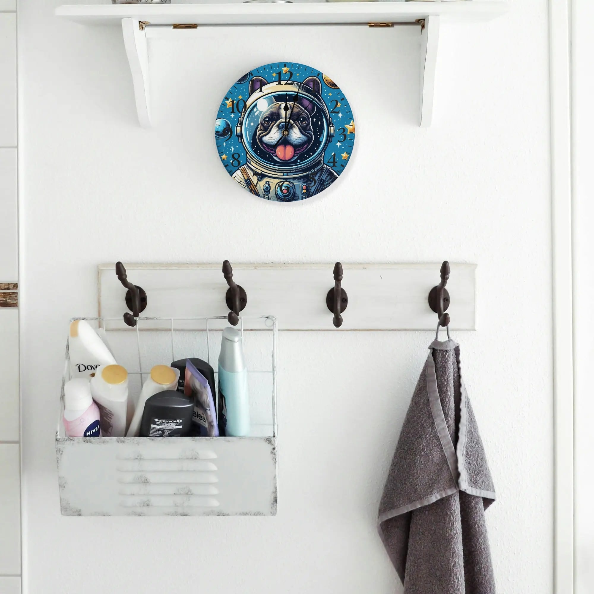 French Bulldog Gracie Frameless Wall Clock Practical Pet Supply