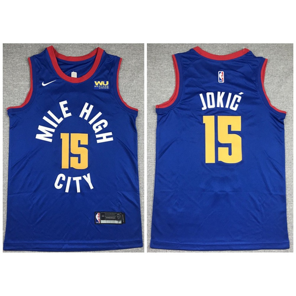 Elite Jersey Denver Nuggets Nikola Jokic15 Blue - - Must-Have Jersey