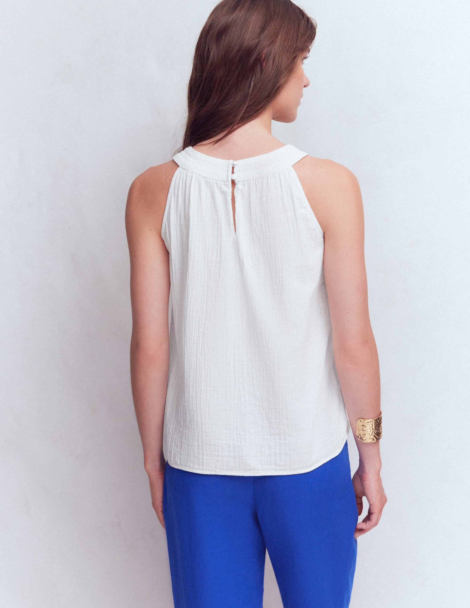 Halter-neck Double Cloth Top