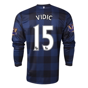 Moisture Wicking Man Utd 13-14 Manchester United 15 VIDIC Away Black