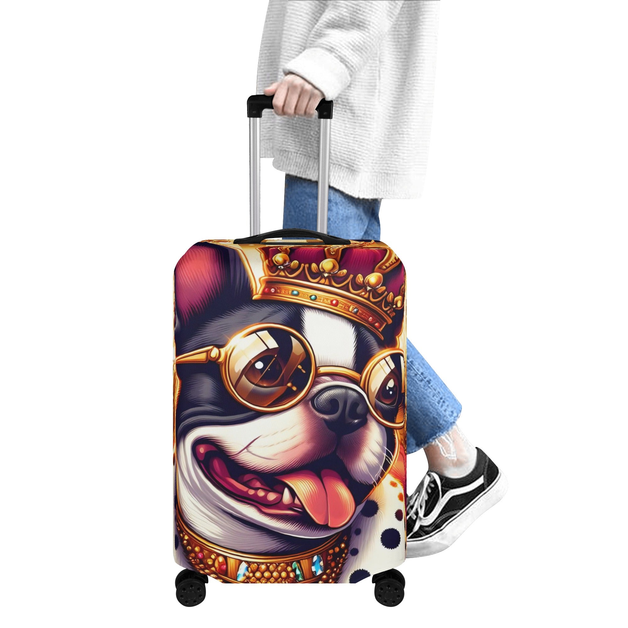 Street-Ready Ziggy - Luggage Cover For Boston Terrier Lovers for Fashion