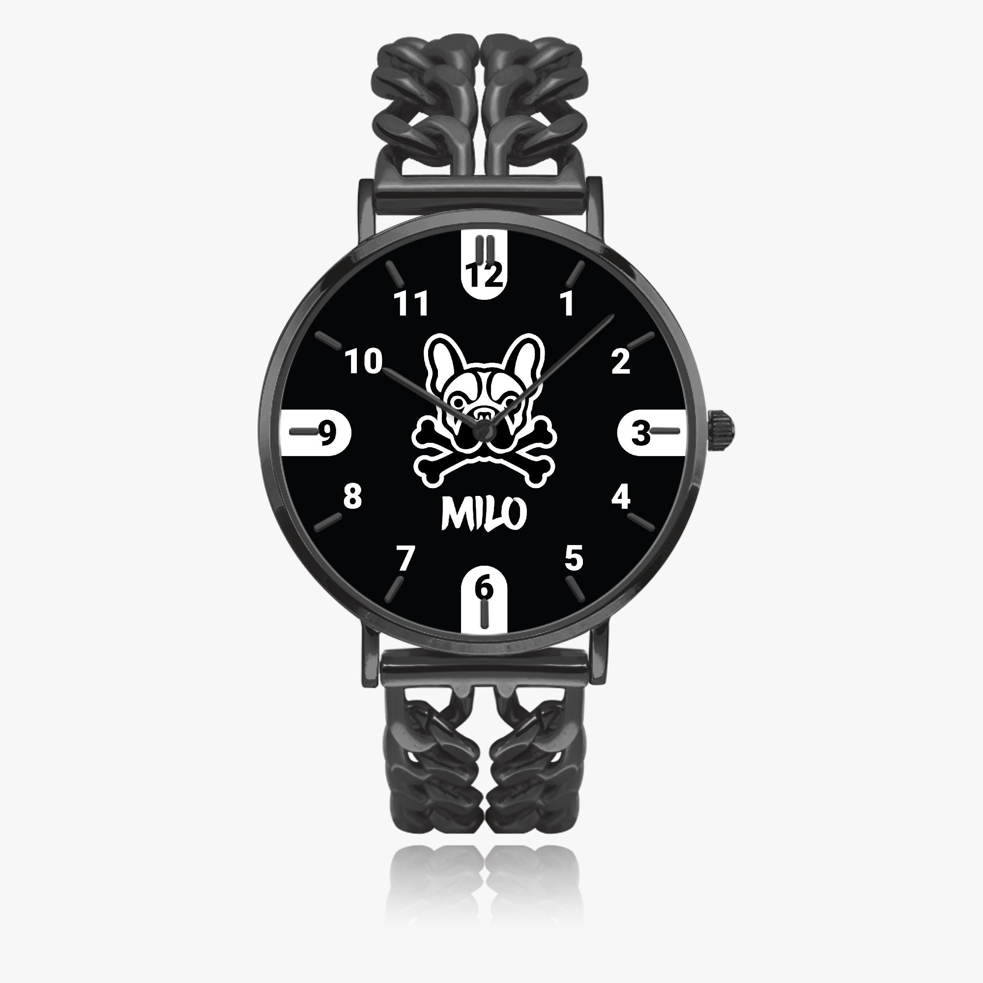 French Bulldog Daisy Personalized Chic Hollow Strap Watch For Frenchie