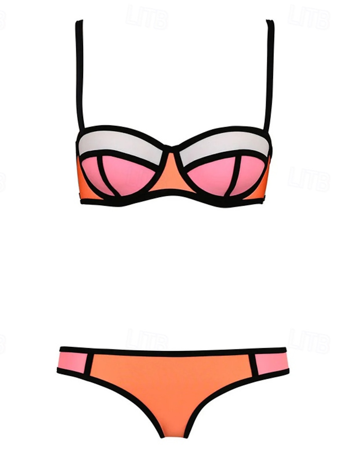 Women's Bikini Sets Bathing Suit Swimwear Solid Colored Swimwear Light Pink Pink Breathable Sleeveless - Surfing Beach Swimming Summer