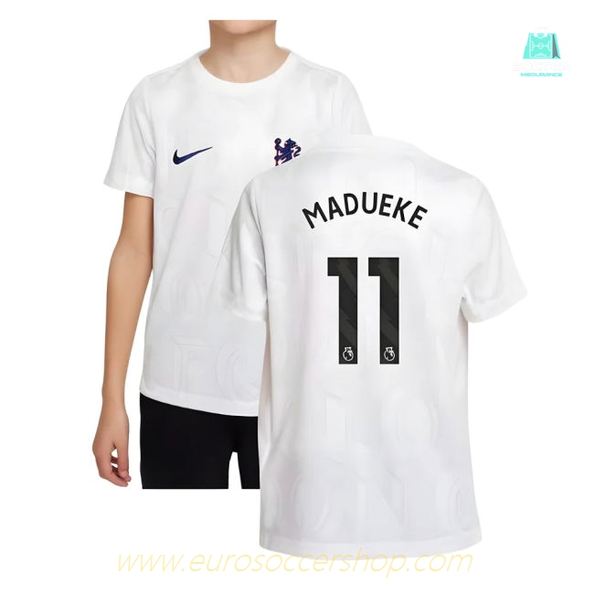 2025-2026 Chelsea Pre-Match Shirt (White) - Kids (Madueke 11)